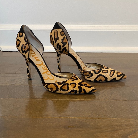 Sam Edelman Leopard Print Calf-Hair Leather Heels - Picture 6 of 8